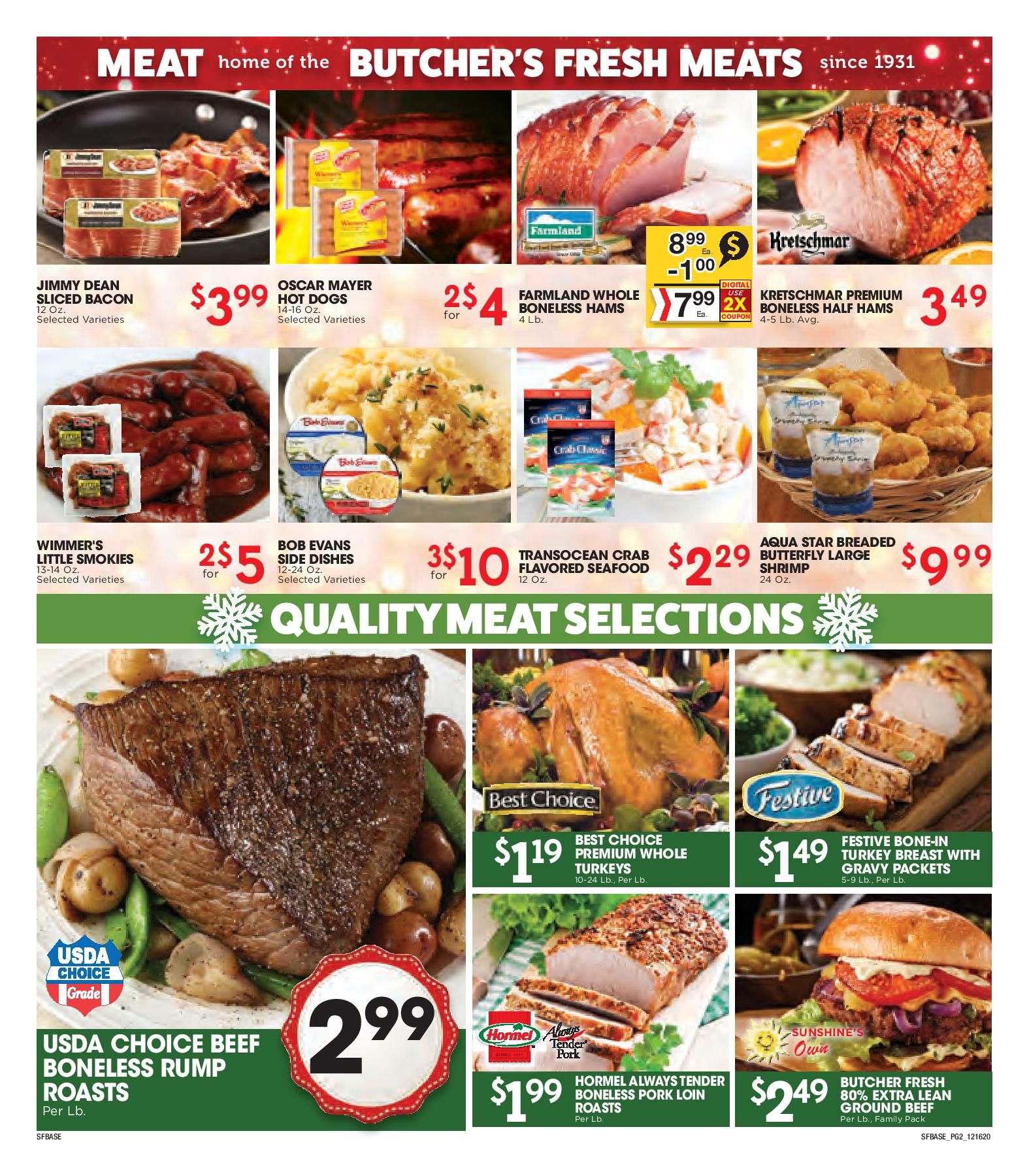 Sunshine Foods Christmas Holiday Weekly Ad Flyer December 16 to December 29, 2020