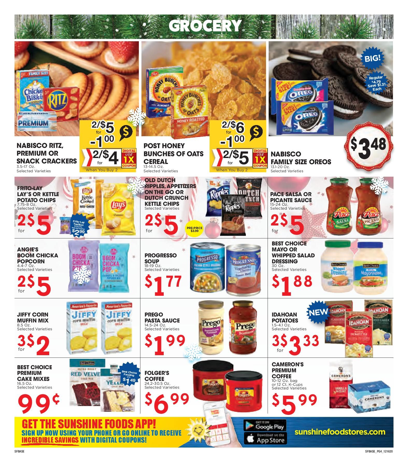 Sunshine Foods Christmas Holiday Weekly Ad Flyer December 16 to December 29, 2020