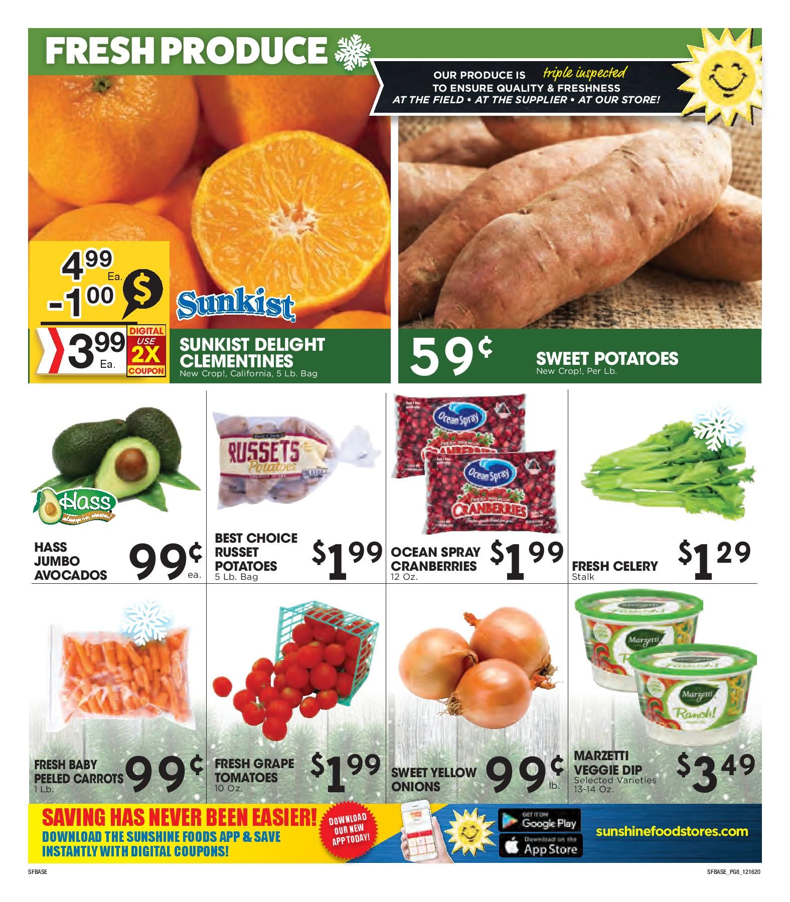 Sunshine Foods Christmas Holiday Weekly Ad Flyer December 16 to December 29, 2020