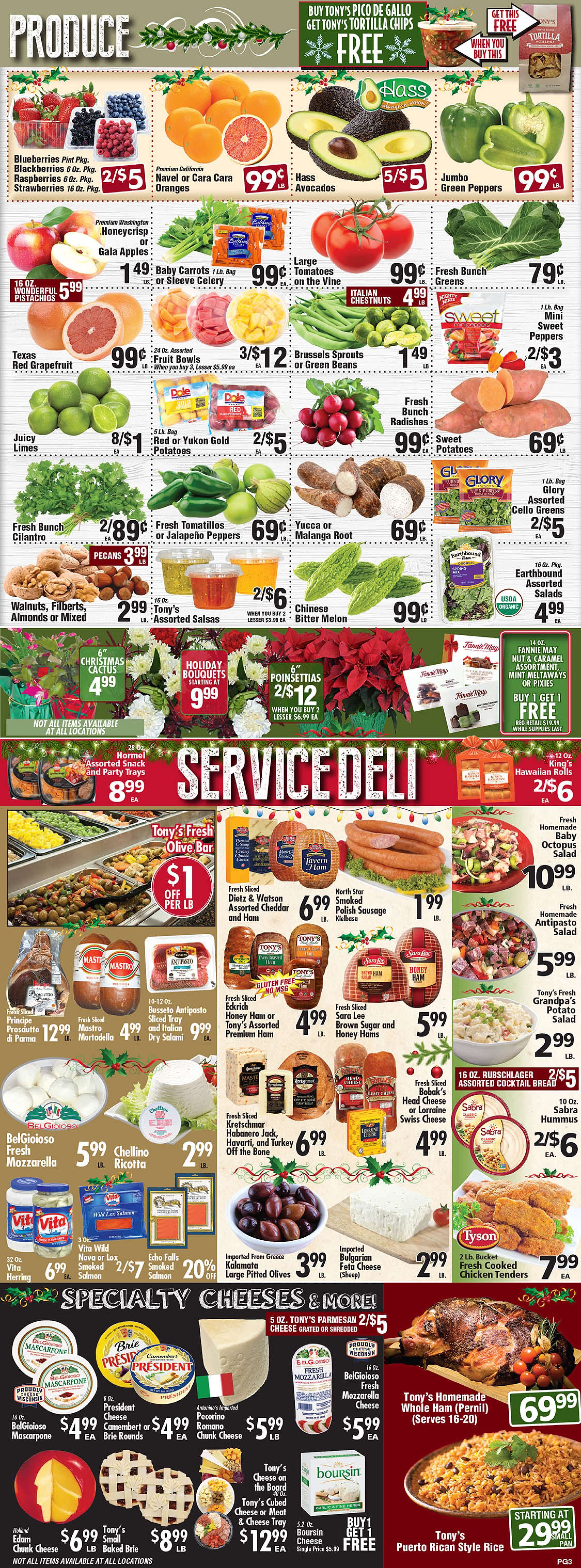 Tony's Fresh Market Christmas Holiday Weekly Ad Flyer December 16 to December 25, 2020