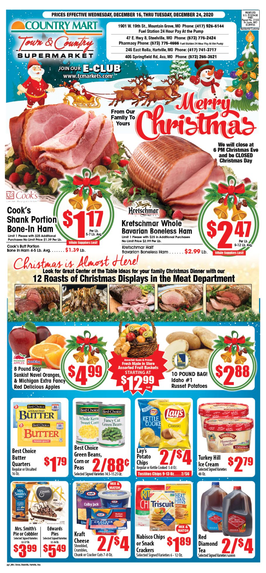 Town & Country Supermarket Christmas Holiday Weekly Ad Flyer December 16 to December 24, 2020
