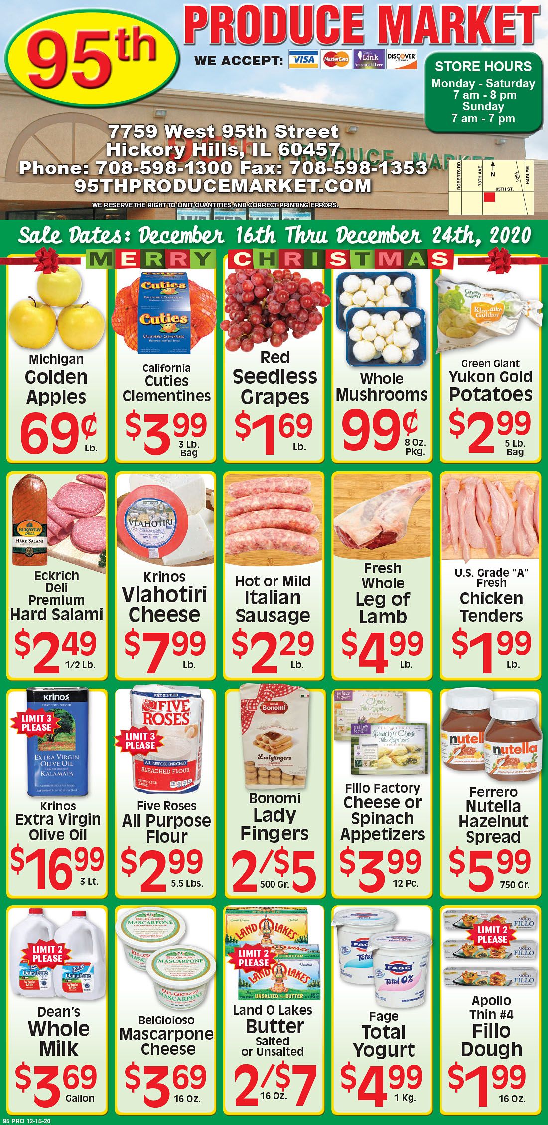95th Produce Market Holiday Weekly Ad Flyer December 16 to December 24, 2020