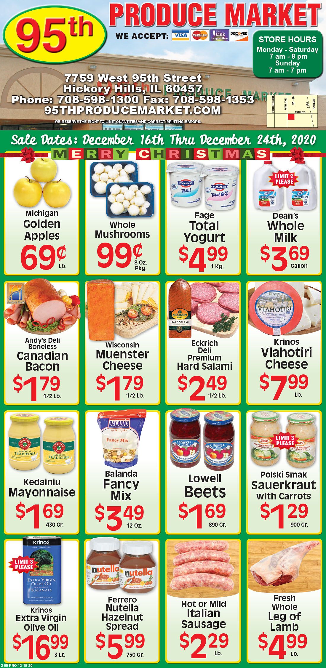 95th Produce Market Holiday Weekly Ad Flyer December 16 to December 24, 2020