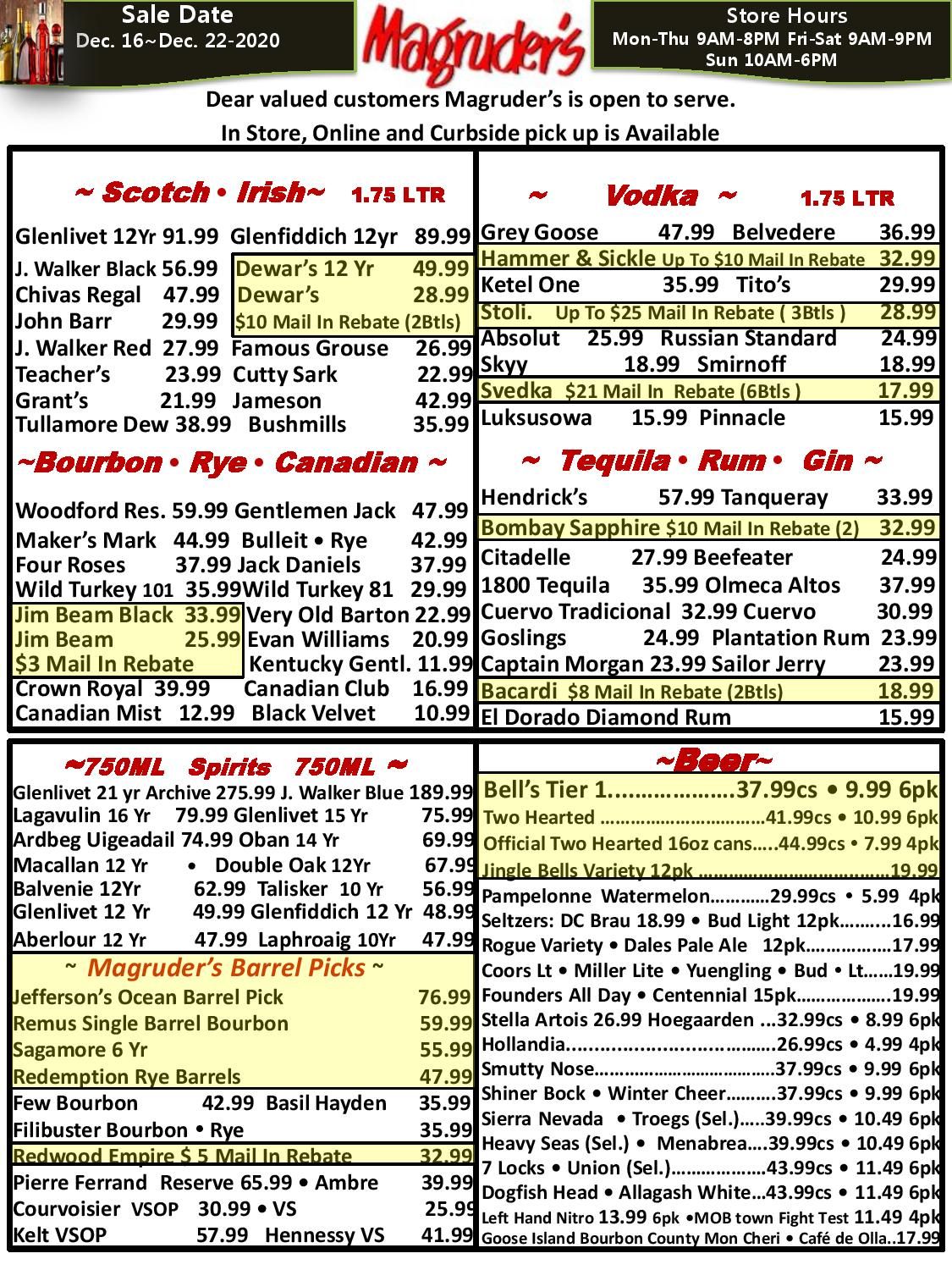 Magruder's Holiday Weekly Ad Flyer December 16 to December 22, 2020