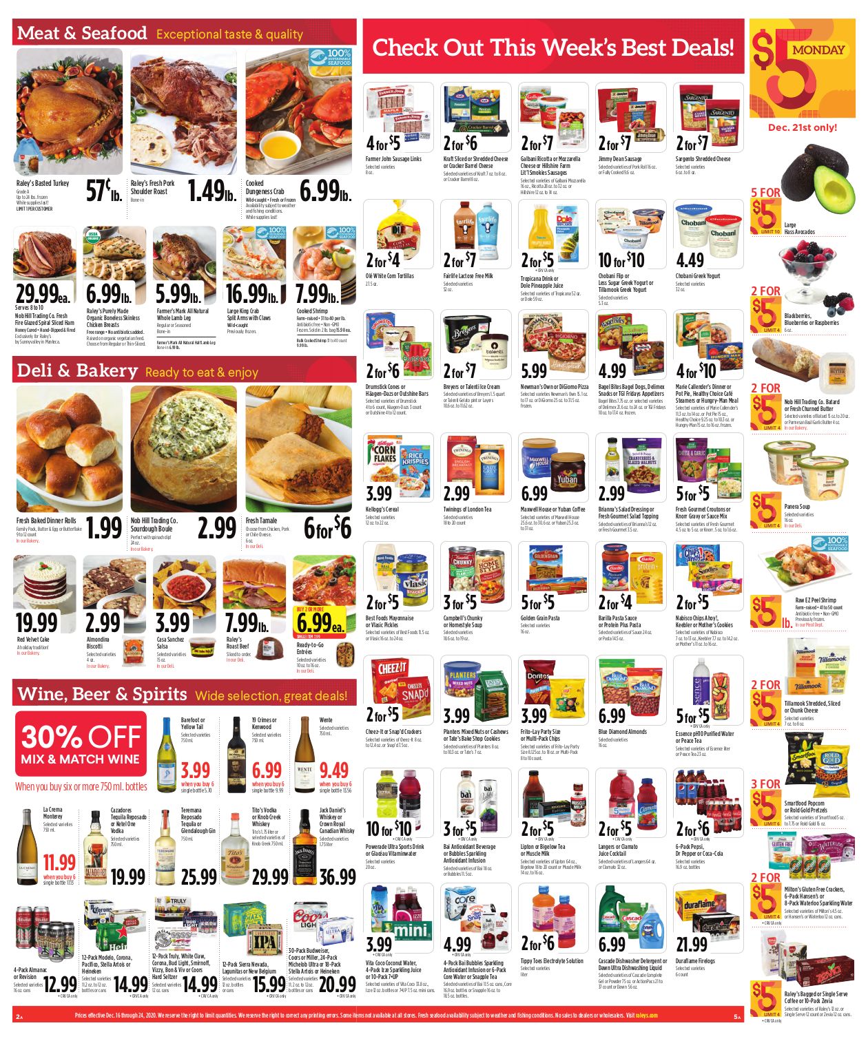Raley's Christmas Holiday Weekly Ad Flyer December 16 to December 24, 2020