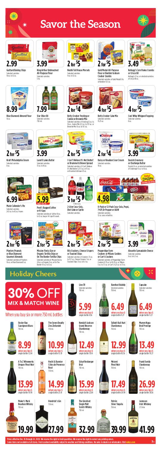 Raley's Christmas Holiday Weekly Ad Flyer December 16 to December 24, 2020