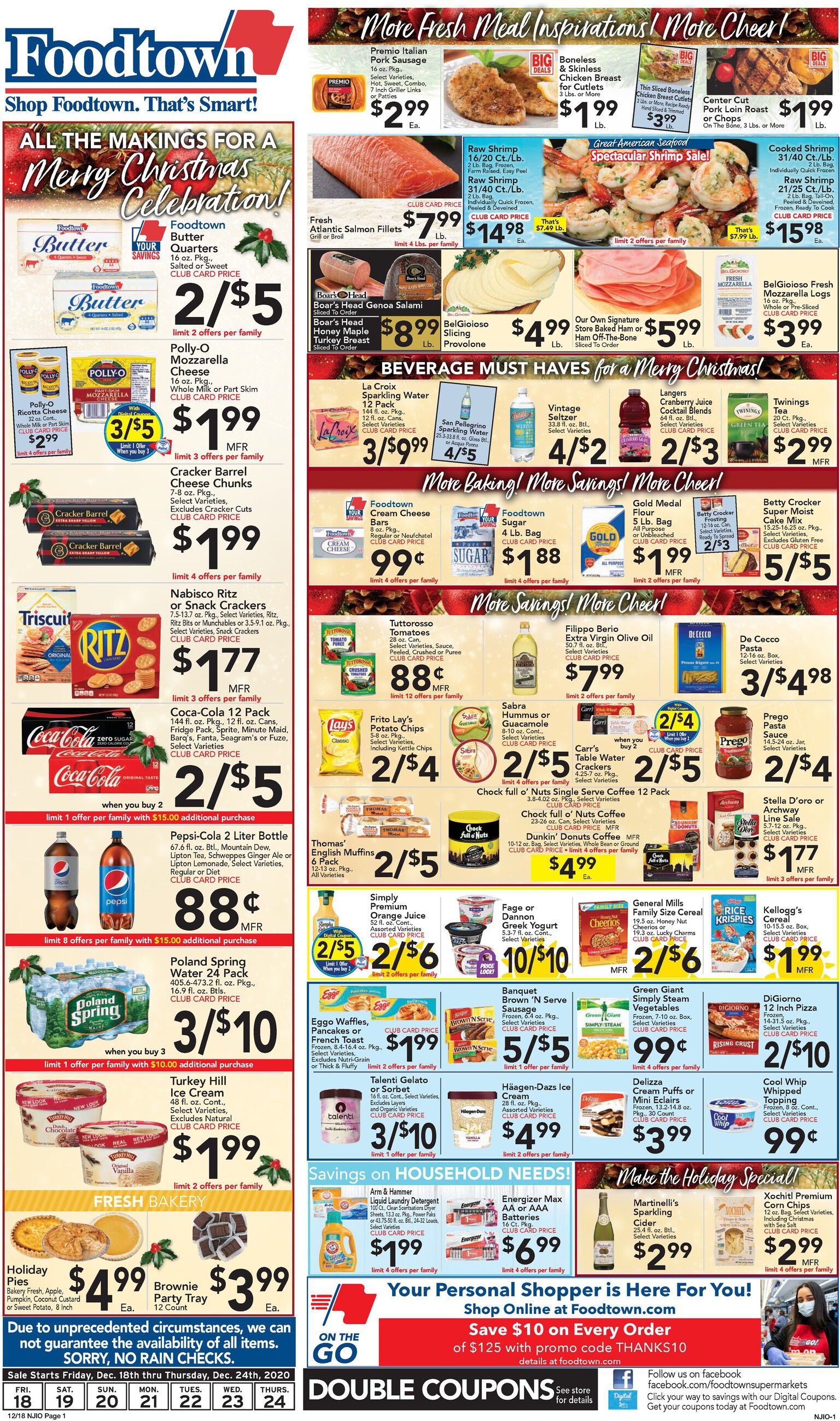 Foodtown Holiday Weekly Ad Flyer December 18 to December 24, 2020
