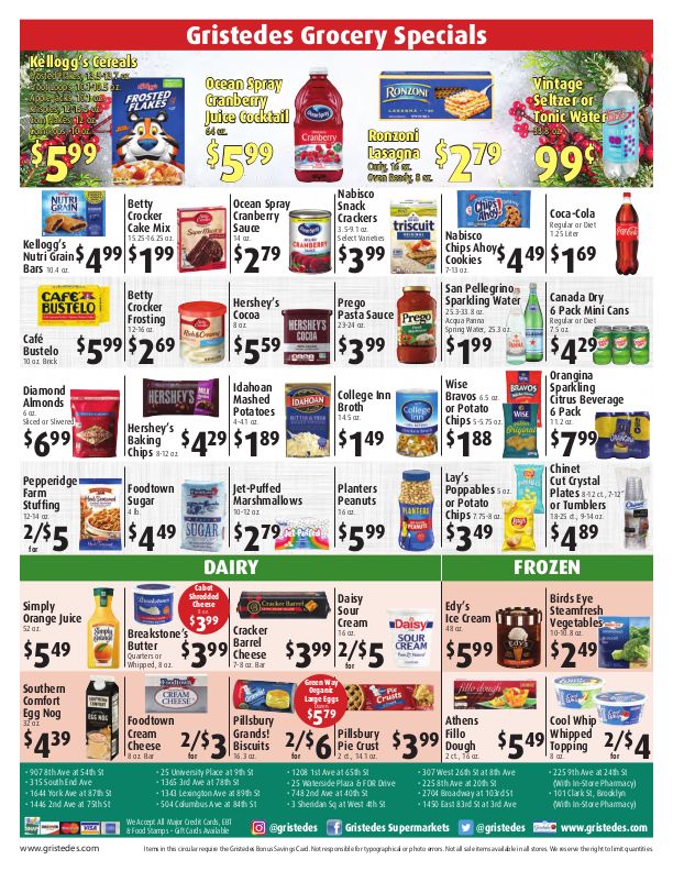 Gristedes Holiday Weekly Ad Flyer December 18 to December 24, 2020