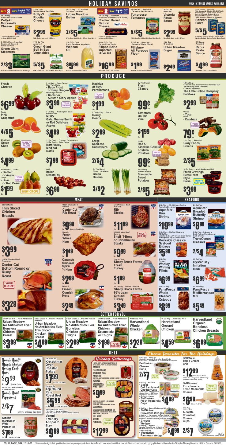 Key Food Holiday Weekly Ad Flyer December 18 to December 24, 2020