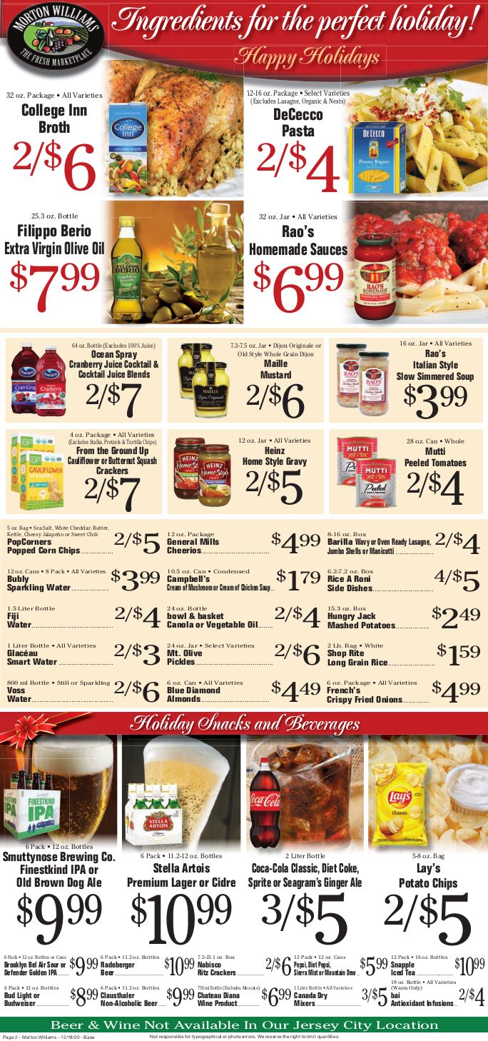 Morton Williams Holiday Weekly Ad Flyer December 18 to December 24, 2020