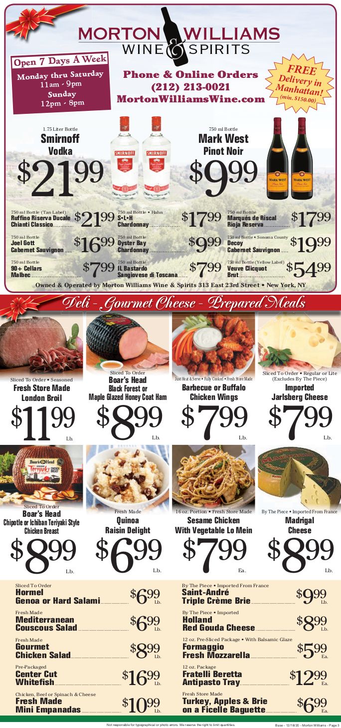Morton Williams Holiday Weekly Ad Flyer December 18 to December 24, 2020