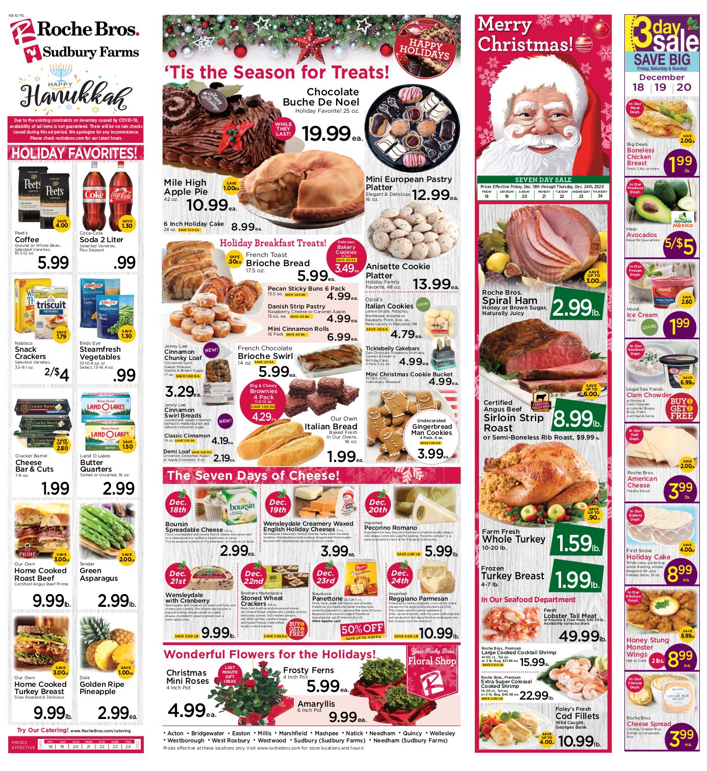 Roche Bros Supermarkets Holiday Weekly Ad Flyer December 18 to December 24, 2020