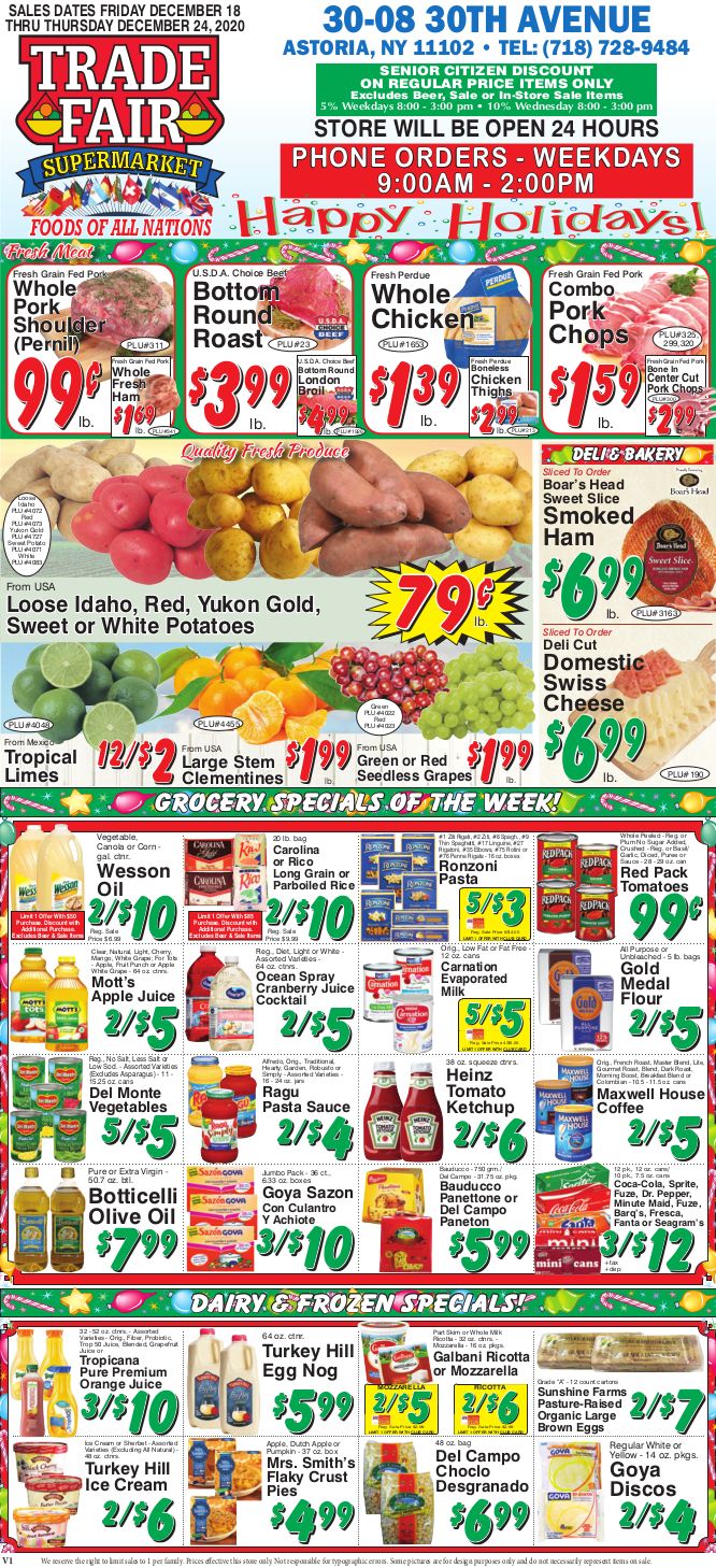 Trade Fair Supermarket Holiday Weekly Ad Flyer December 18 to December 24, 2020