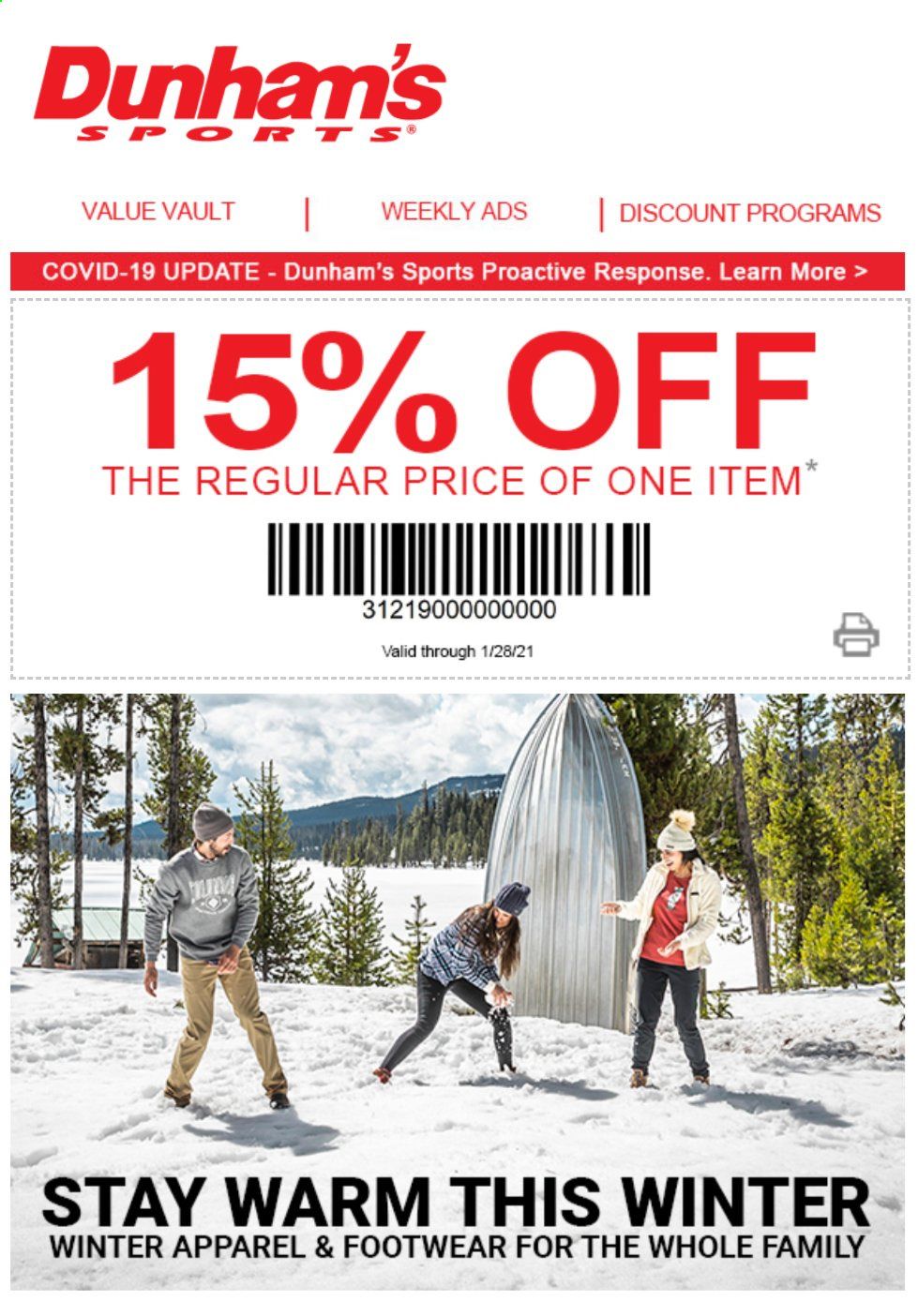 Dunham's Sports Weekly Ad Flyer December 18 to January 28