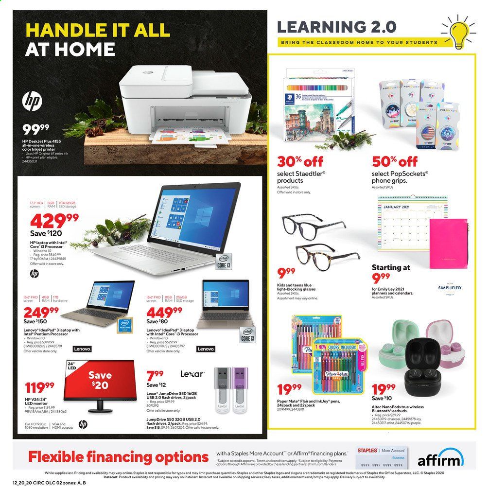 Staples Weekly Ad Flyer December 20 to December 26