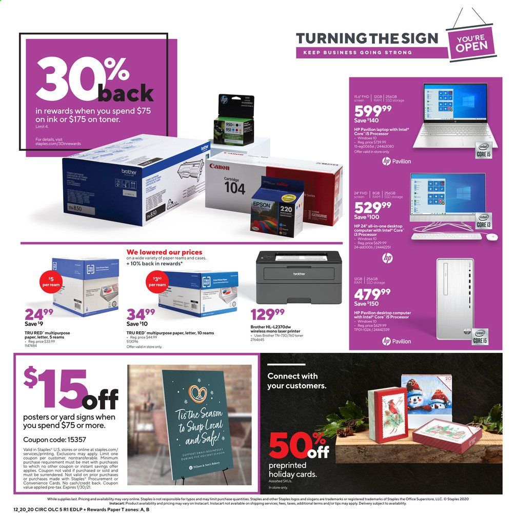 Staples Weekly Ad Flyer December 20 to December 26