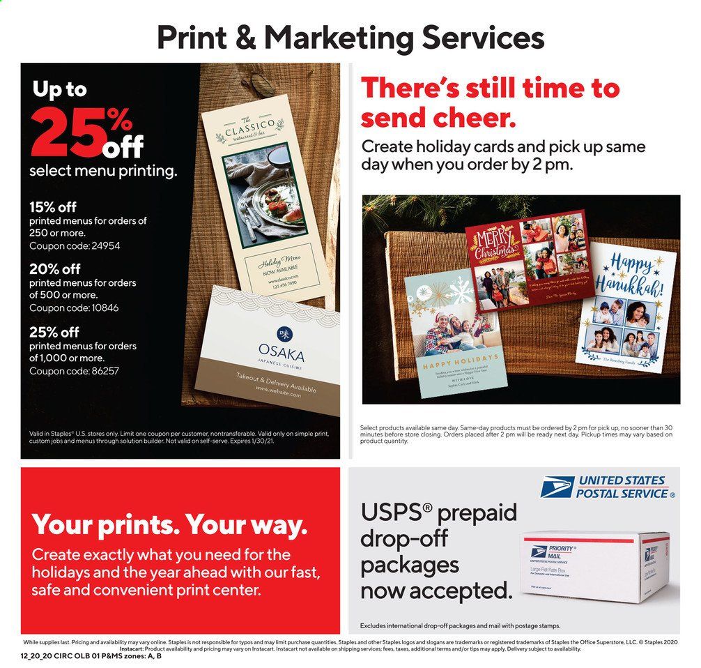 Staples Weekly Ad Flyer December 20 to December 26