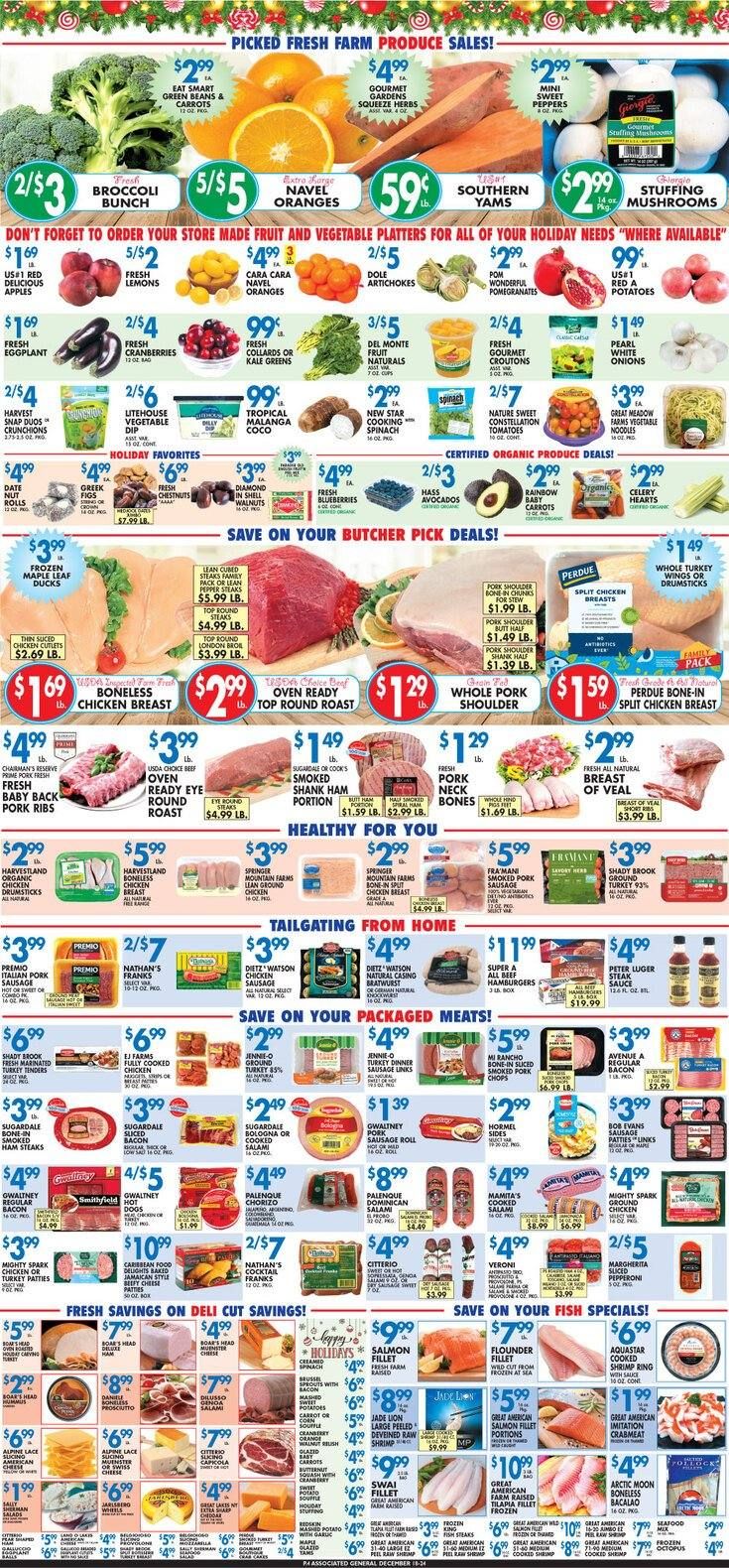 Associated Supermarkets Weekly Ad Flyer December 18 to December 24
