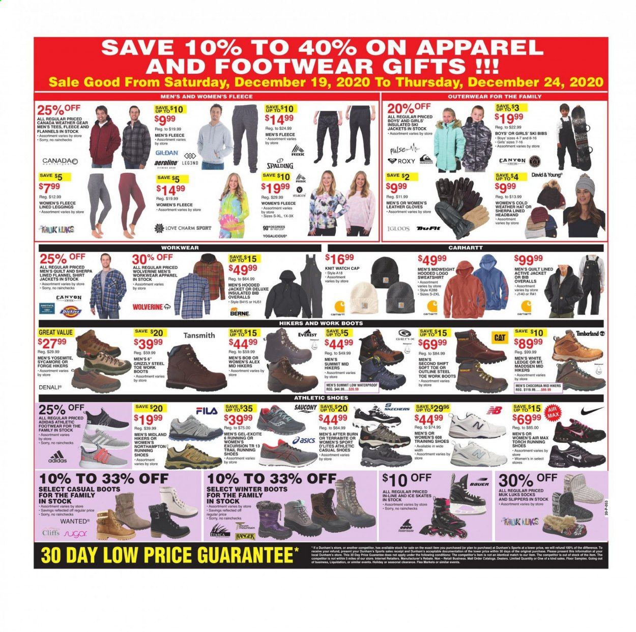 Dunham's Sports (MI, PA, WI) Weekly Ad Flyer December 19 to December 24
