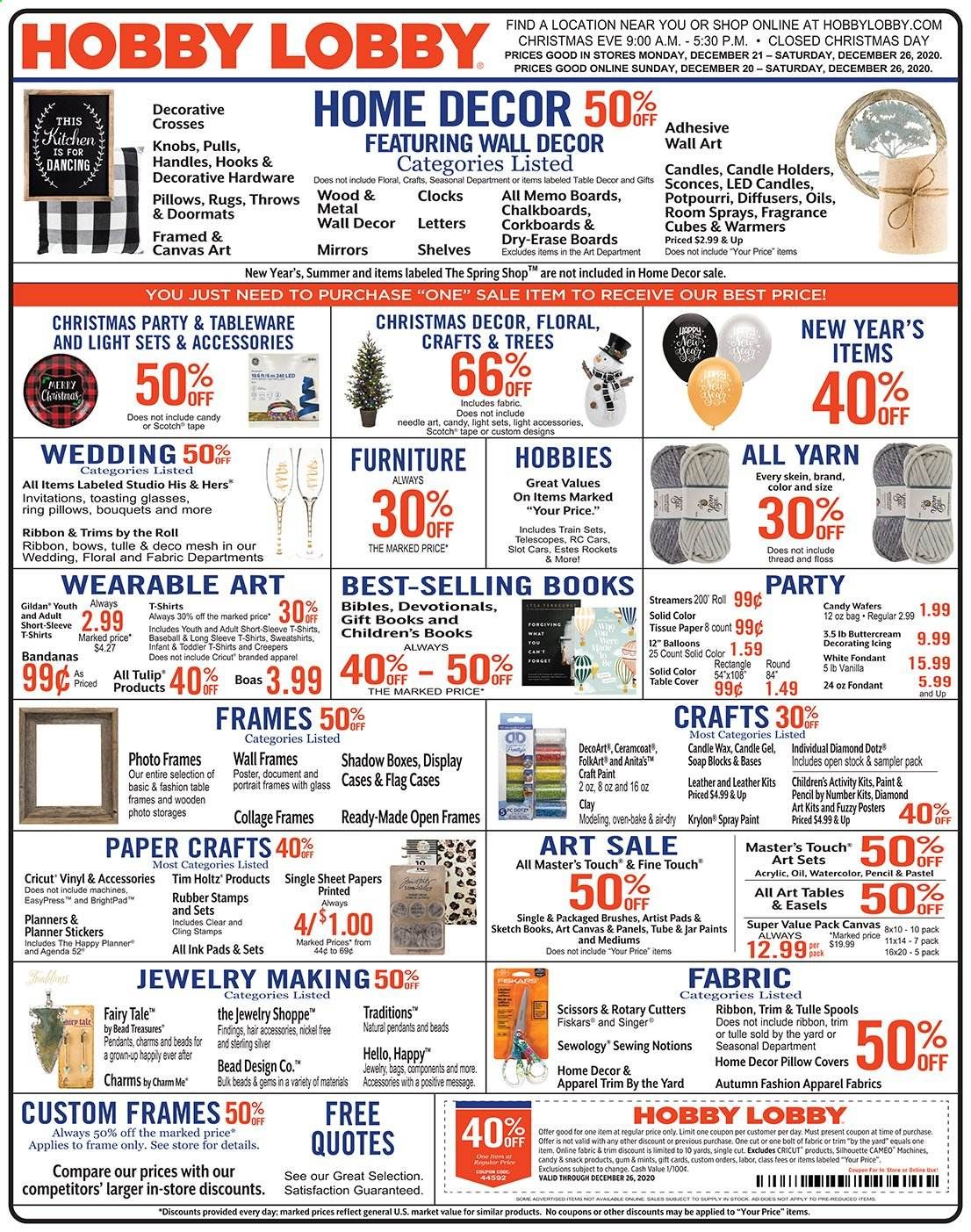 Hobby Lobby Weekly Ad Flyer December 20 to December 26