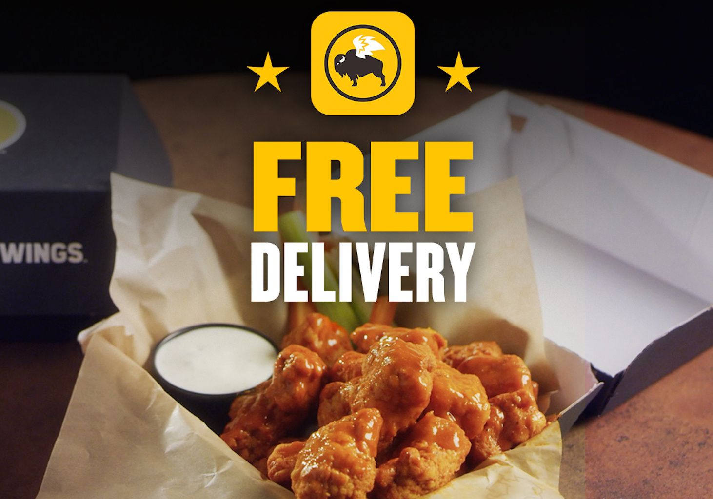 Free Delivery with $10+ Online or In-app Orders at Buffalo Wild Wings Now Available Free Delivery with $10+ Online or In-app Orders at Buffalo Wild Wings Now Available