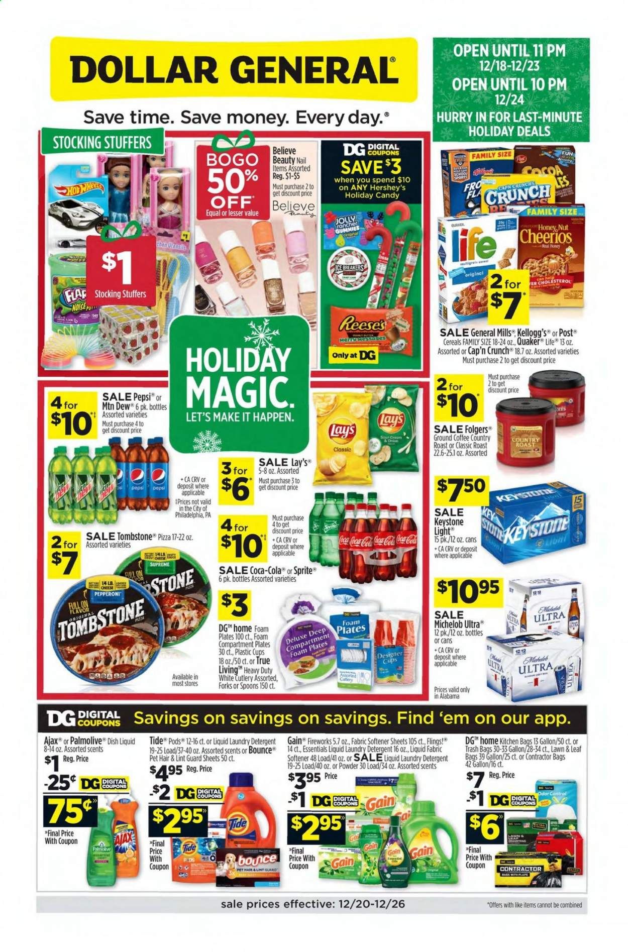 Dollar General (AL, FL, NC, TX) Weekly Ad Flyer December 20 to December 26