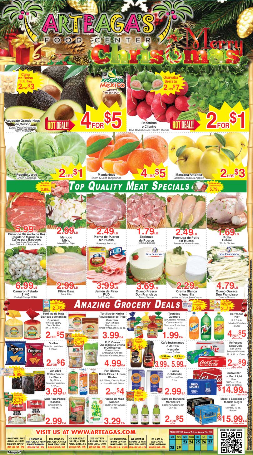 Artega's Holiday Weekly Ad Flyer December 23 to December 29, 2020