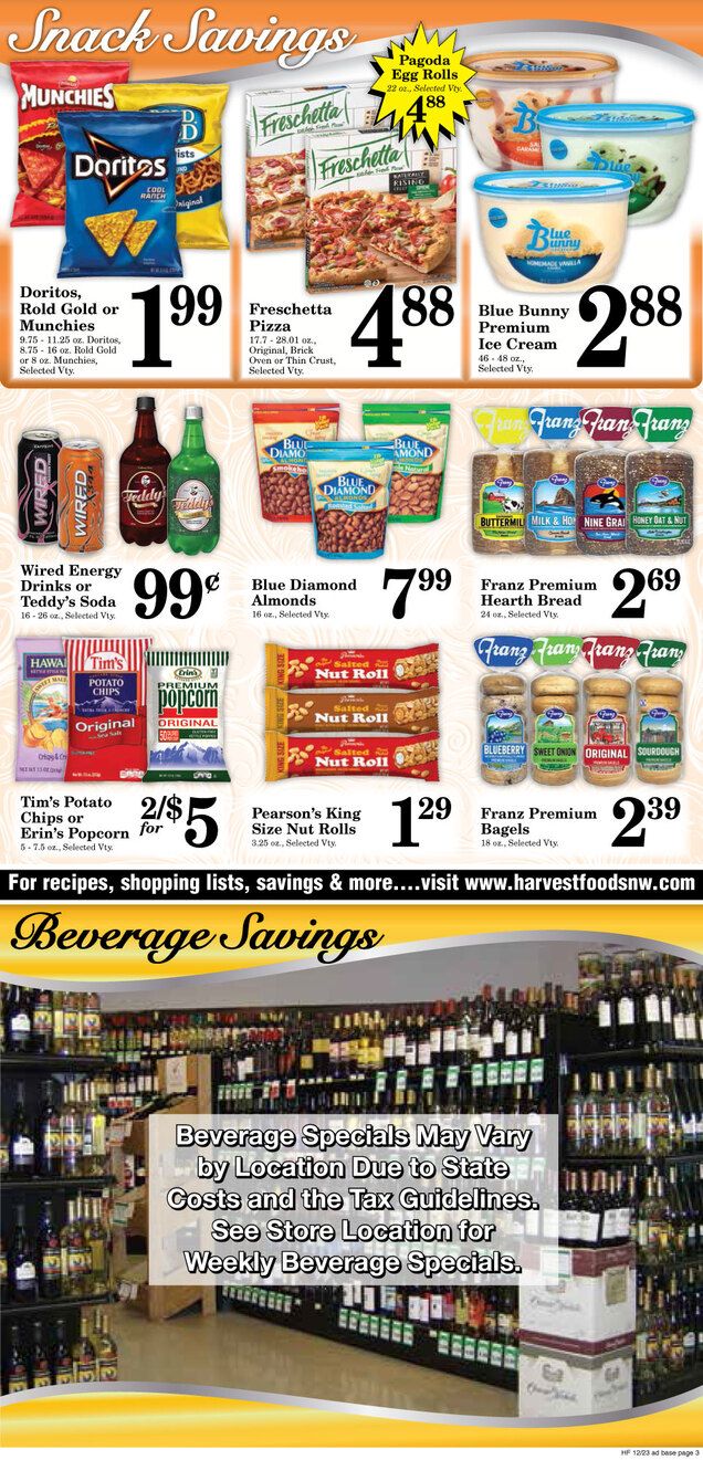 Harvest Foods Holiday Weekly Ad Flyer December 23 to December 29, 2020