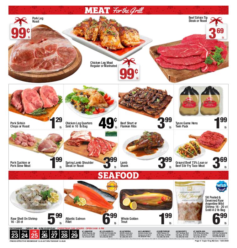 Super King Markets Holiday Weekly Ad Flyer December 23 to December 29, 2020