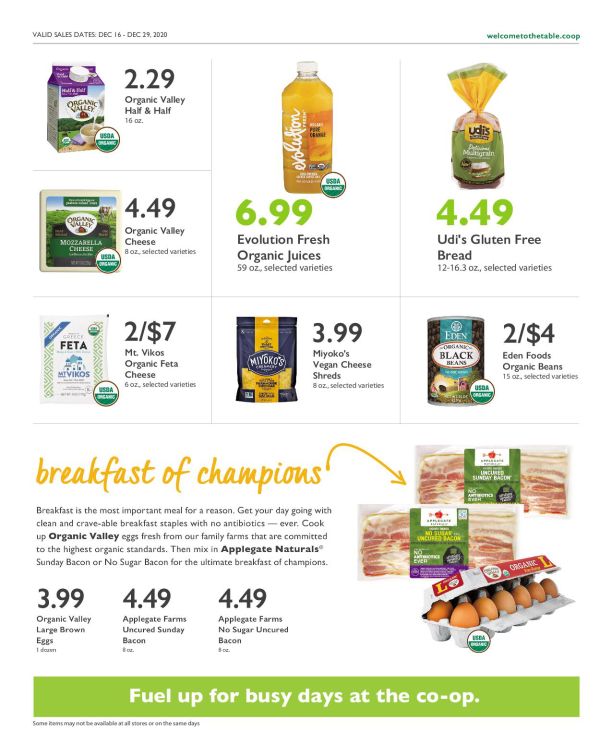 Wheatsville Food Coop Holiday Weekly Ad Flyer December 16 to December 29, 2020