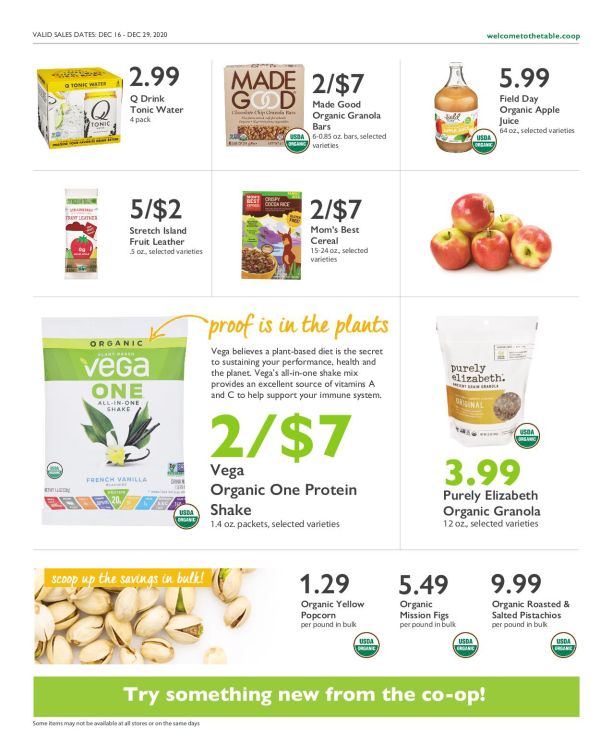 Wheatsville Food Coop Holiday Weekly Ad Flyer December 16 to December 29, 2020