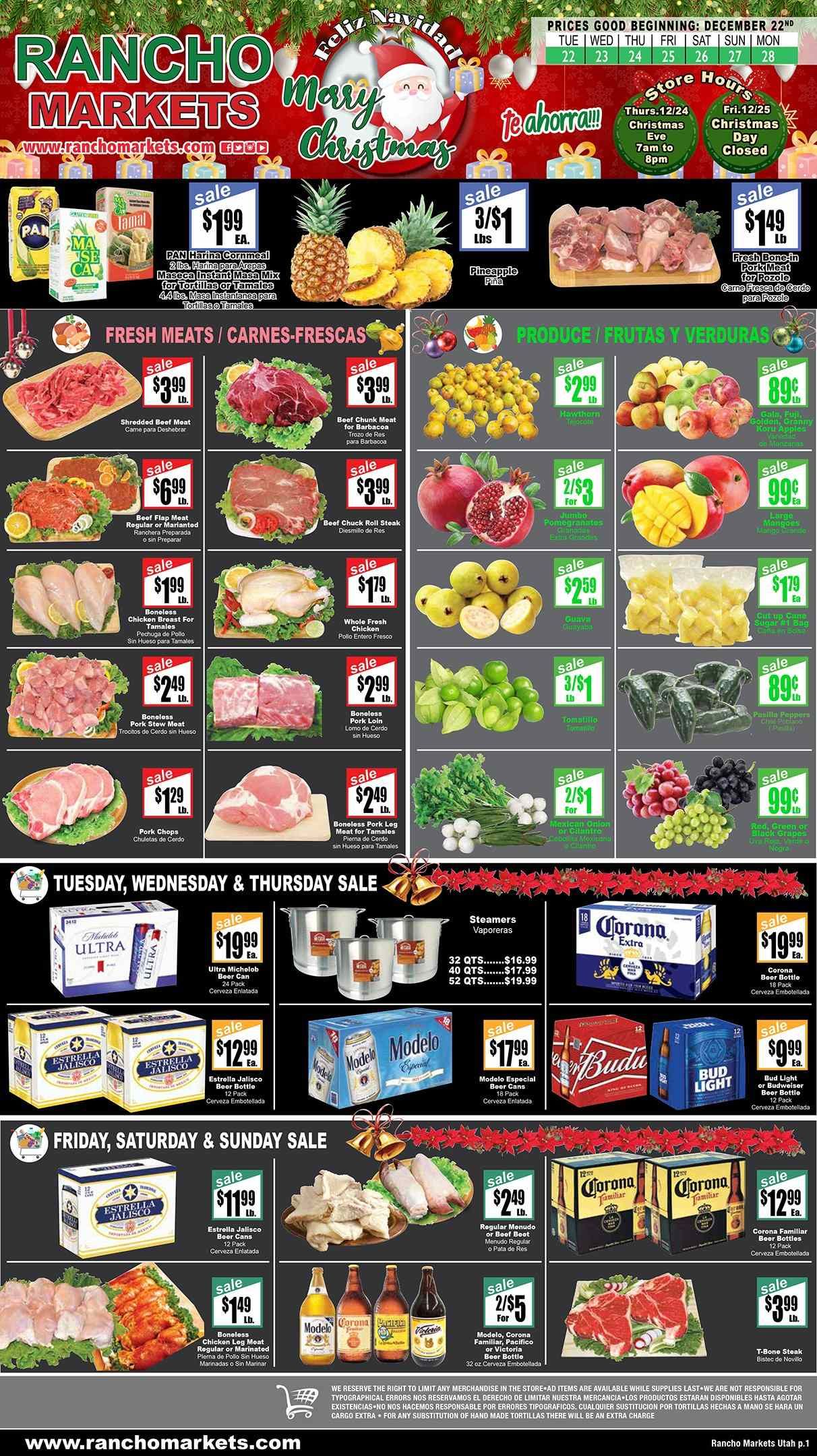 Rancho Markets Weekly Ad Flyer December 22 to December 28