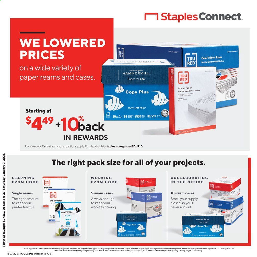Staples Weekly Ad Flyer December 27 to January 2