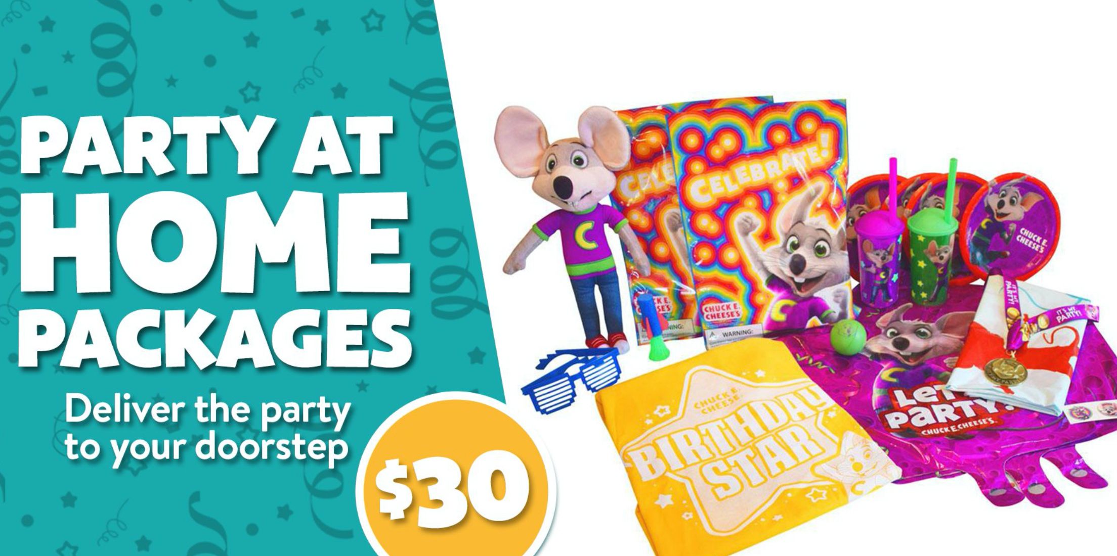 Chuck E. Cheese Offering New $30 Party at Home Kits through the Updated Chuck E. Cheese Online Shop Chuck E. Cheese Offering New $30 Party at Home Kits through the Updated Chuck E. Cheese Online Shop