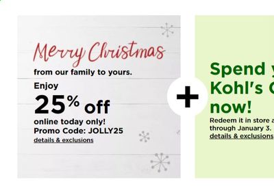 Kohl's Weekly Ad Flyer December 25 to January 3