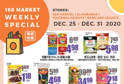 168 Market (CA) Holiday Weekly Ad Flyer December 25 to December 31, 2020