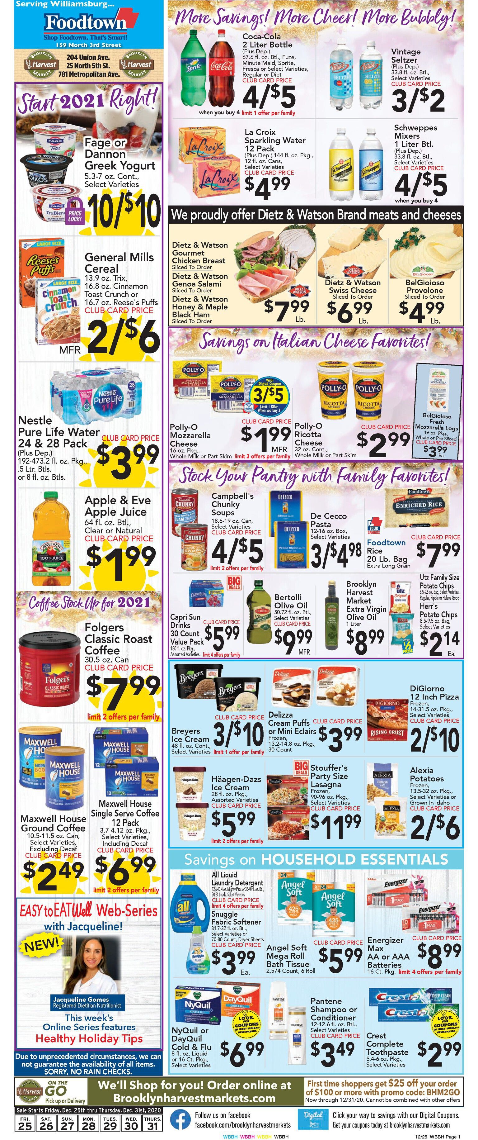 Brooklyn Harvest Market Holiday Weekly Ad Flyer December 25 to December 31, 2020