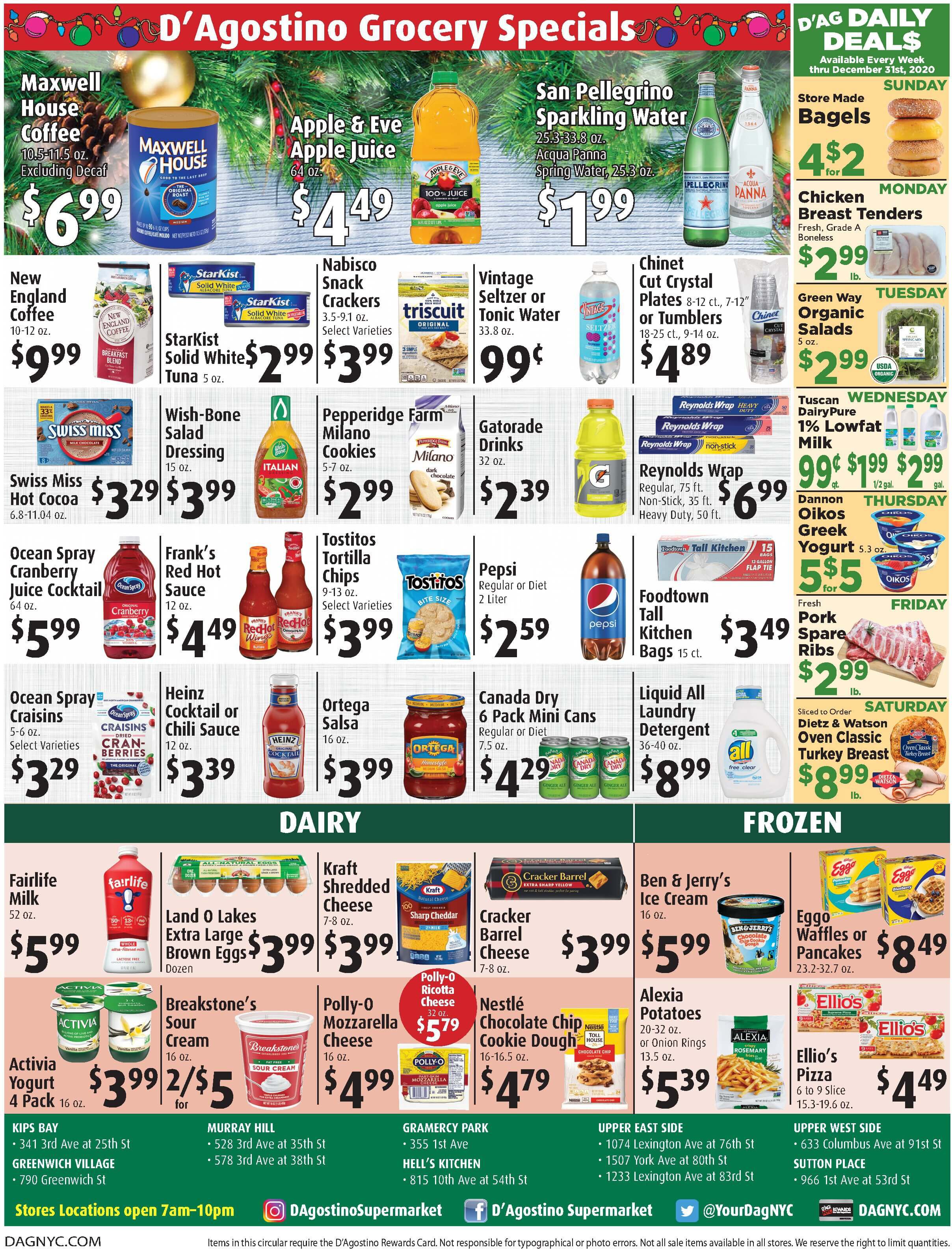 D'Agostino Holiday Weekly Ad Flyer December 25 to December 31, 2020