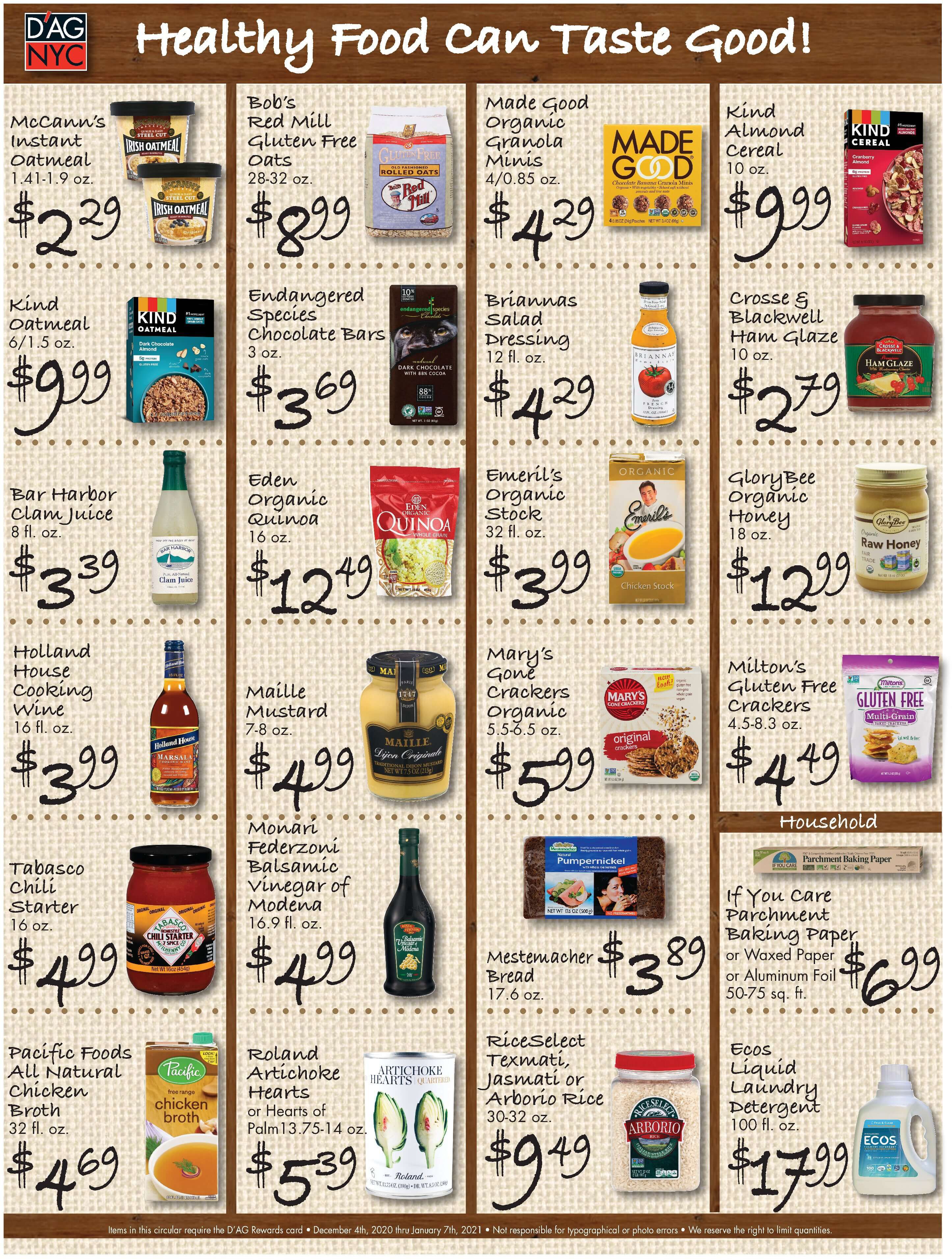 D'Agostino Holiday Weekly Ad Flyer December 25 to December 31, 2020