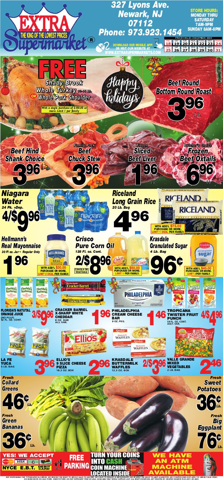 Extra Supermarket Holiday Weekly Ad Flyer December 25 to December 31, 2020
