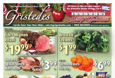 Gristedes Holiday Weekly Ad Flyer December 25 to December 31, 2020