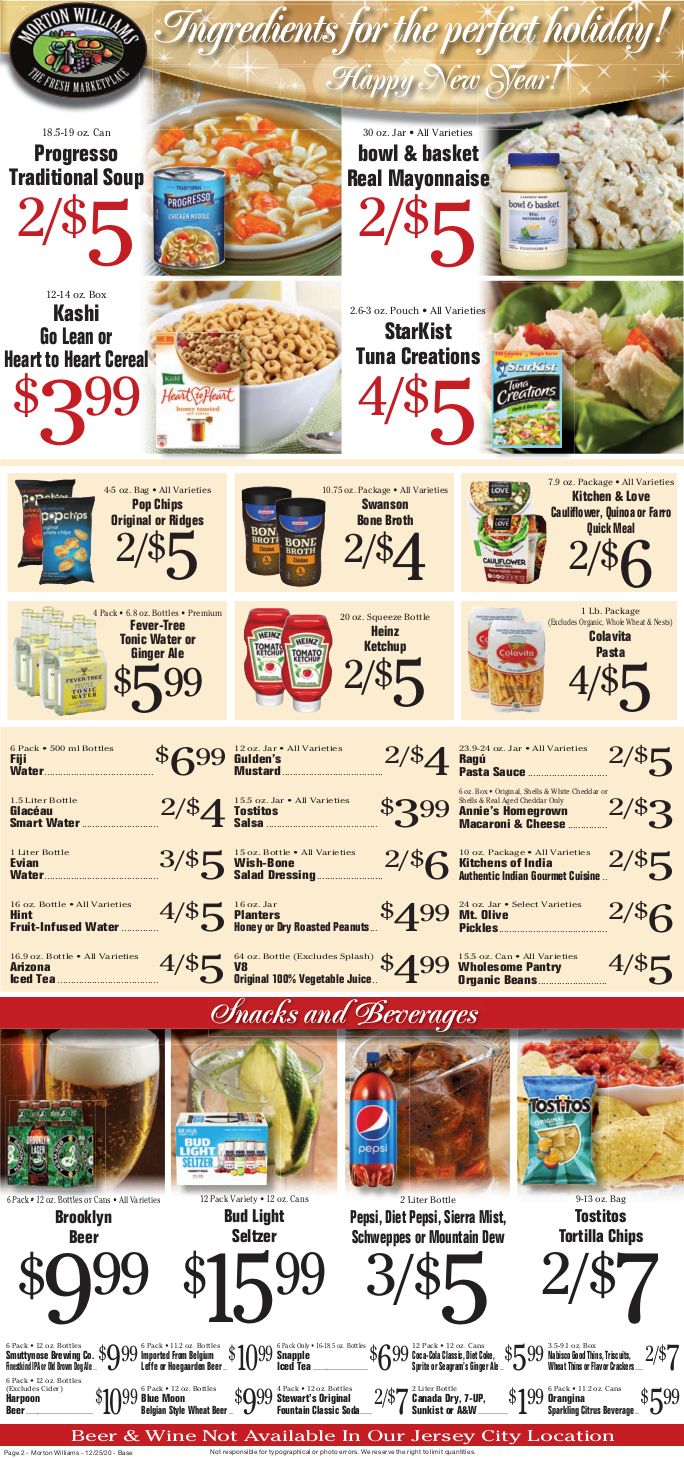 Morton Williams Holiday Weekly Ad Flyer December 25 to December 31, 2020
