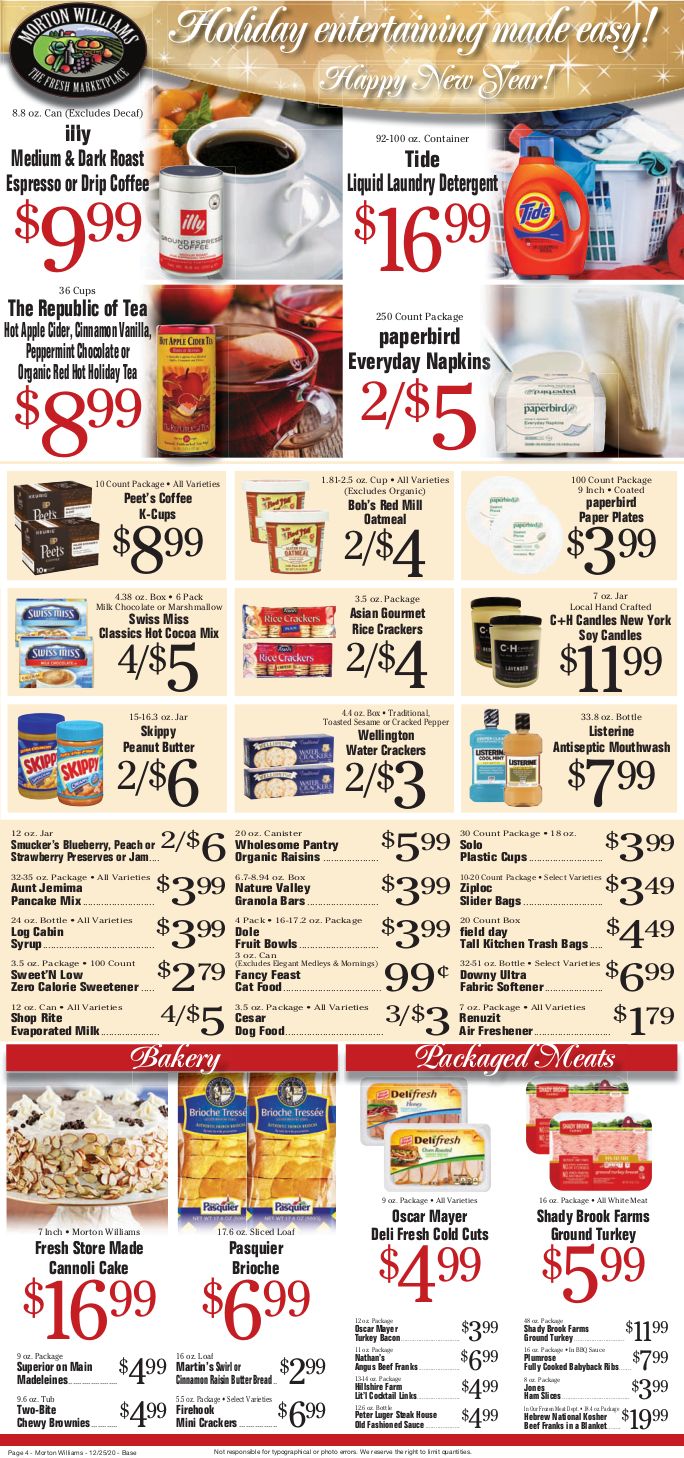 Morton Williams Holiday Weekly Ad Flyer December 25 to December 31, 2020