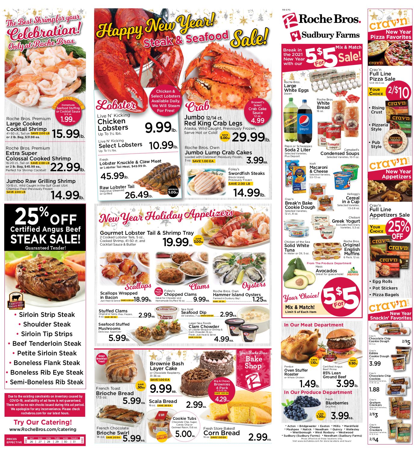 Roche Bros Supermarkets Holiday Weekly Ad Flyer December 25 to December 31, 2020
