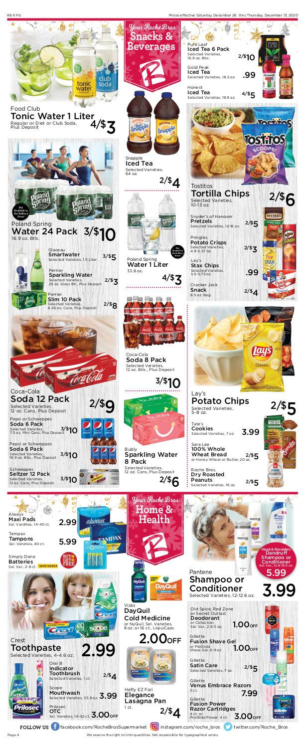 Roche Bros Supermarkets Holiday Weekly Ad Flyer December 25 to December 31, 2020