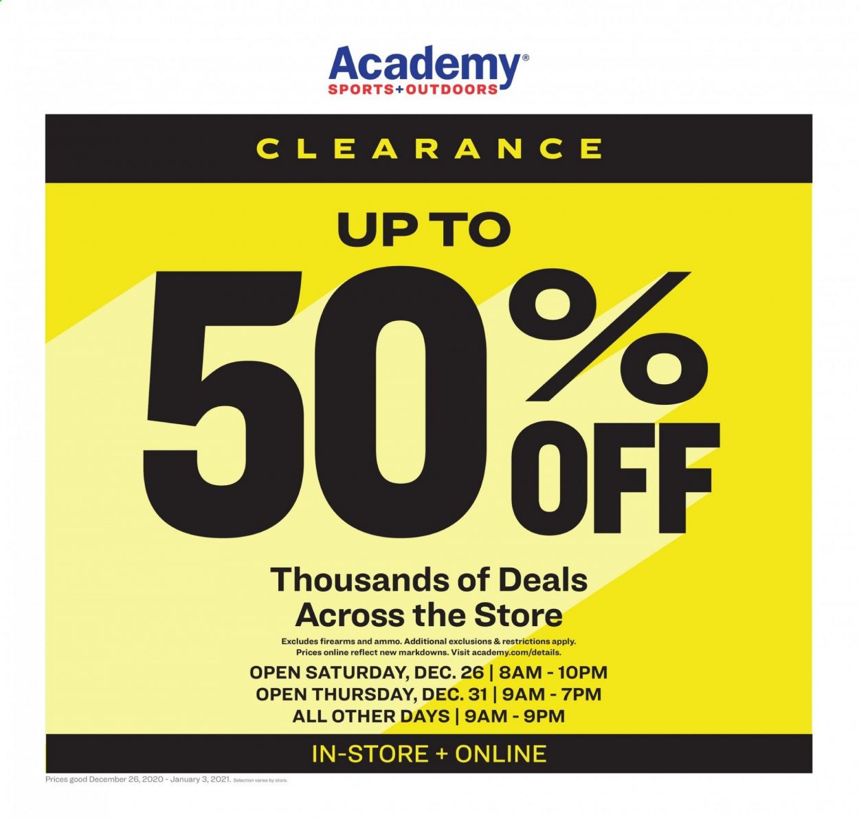 Academy Sports Weekly Ad Flyer December 26 to January 3
