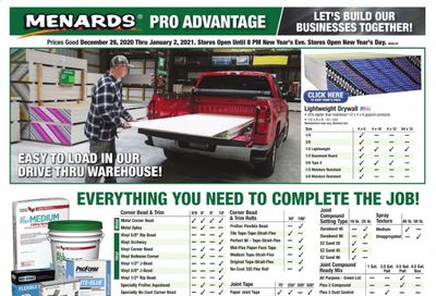 Menards Weekly Ad Flyer December 26 to January 2