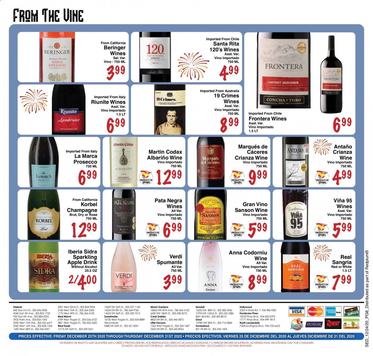 Sedano's (FL) Weekly Ad Flyer December 25 to December 31