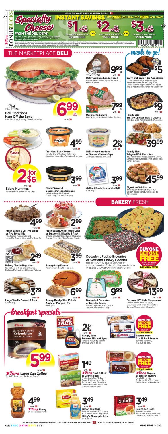 Tops Friendly Markets Weekly Ad Flyer December 27, 2020 to January 2, 2021