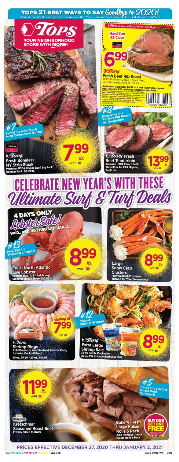 Tops Friendly Markets Weekly Ad Flyer December 27, 2020 to January 2, 2021